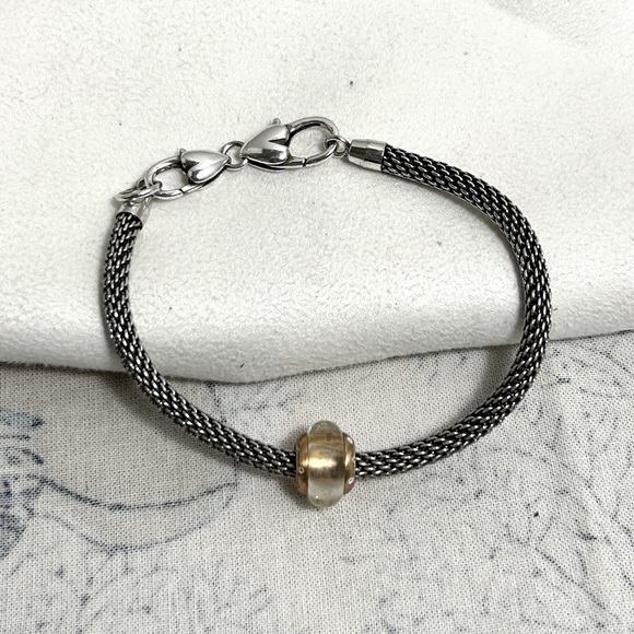 Brighton Jewelry - Brighton Beverly Glam Charm Bracelet with Gold Plated Spacer Bead Silver Plated